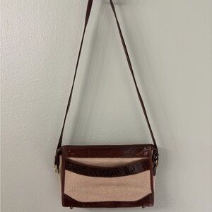 Vintage Brahmin Brown and Cream Shoulder Bag